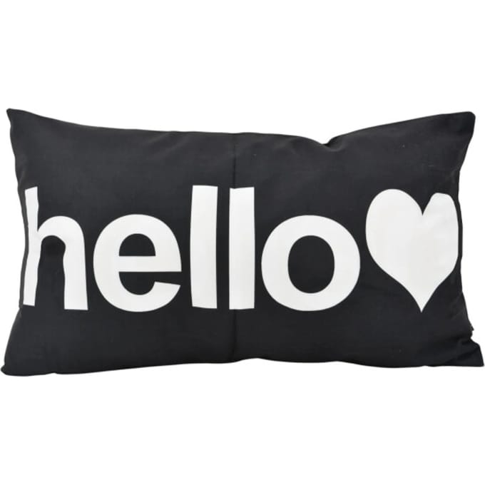 Gek op kussens! Sierkussen hello zwart | 30 x 50 cm | katoen/polyester