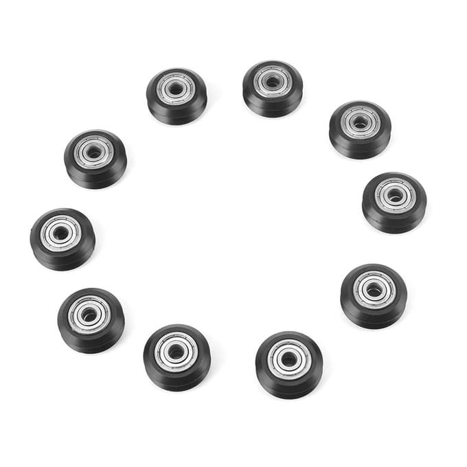 10 stuks 3D Printer POM Plastic Katrol Passief Rond Wiel Met Lager Katrol gray