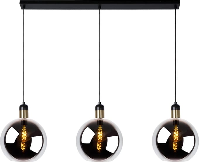 Lucide Hanglamp Julius Zwart Messing 3xe27