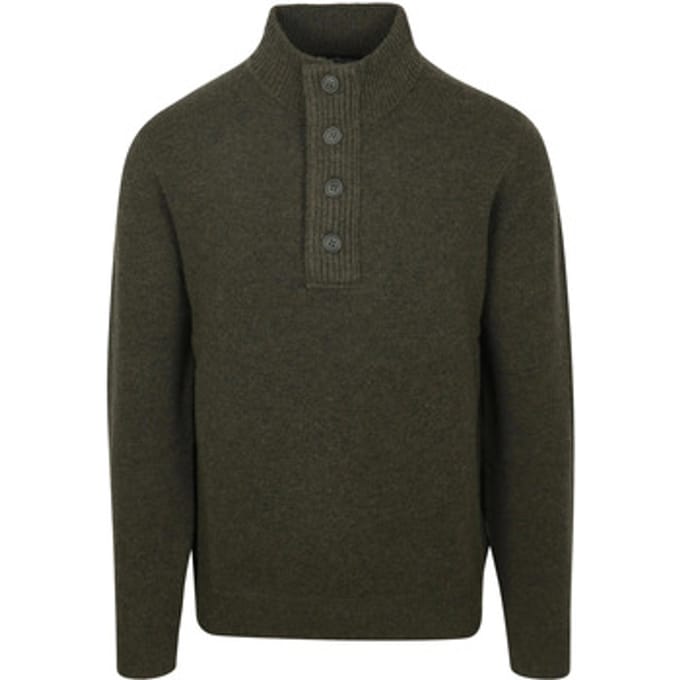 Barbour Trui Wol Patch Groen - Maat XXL - Heren - Quarter zip