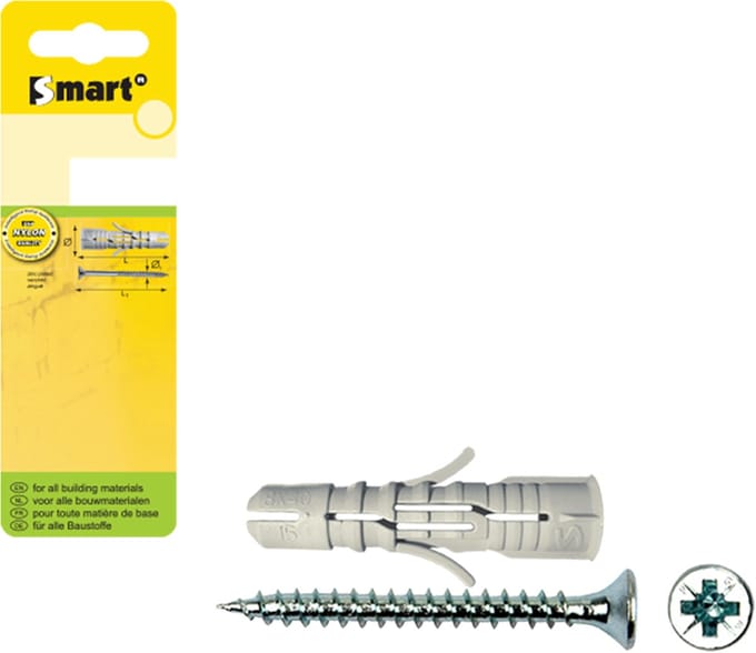 SMART | plug +schroef vzk Ø 8x40 NZn | 7 st