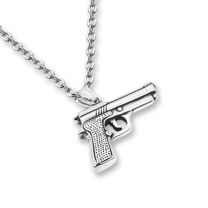 Amanto Ketting Amidu A - 316L Staal - Pistool - Sport - 40x32mm - 60cm