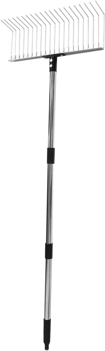Tuinhark - Bladhark hark - Tuinonderhoud - Telescopisch verstelbaar - 125 cm - Zilver