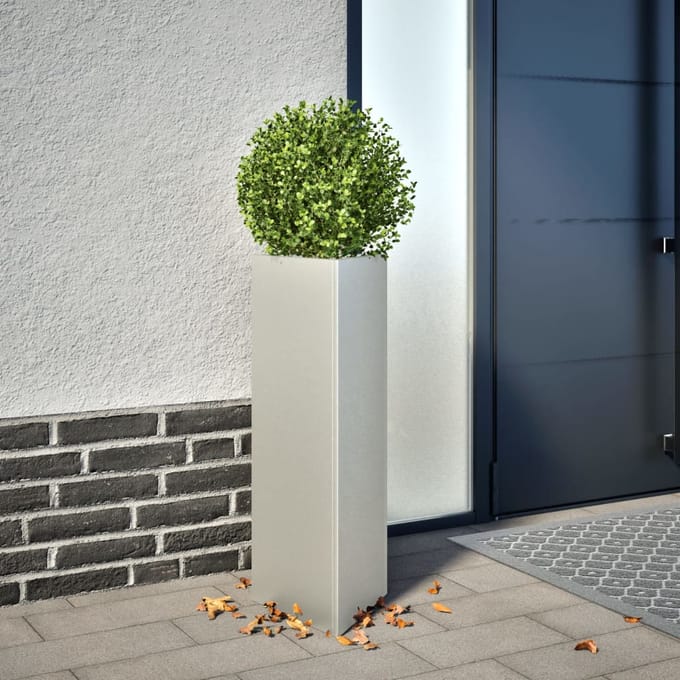 vidaXL - Plantenbak - driehoek - 30x26x75 - cm - roestvrij - staal