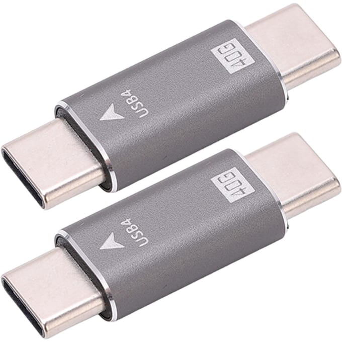 2 Stuks USB C Mannelijk naar Mannelijk Adapter 8K 40Gbps 100W Snel Opladen Legering Compact Mini USB C Adapter Connector voor PC's
