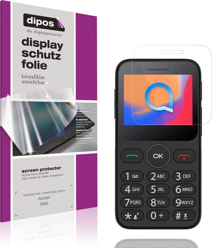 dipos – 4x Beschermfolie geschikt voor Alcatel 3085 | Krasbestendige & heldere Screenprotector Ultra-Thin