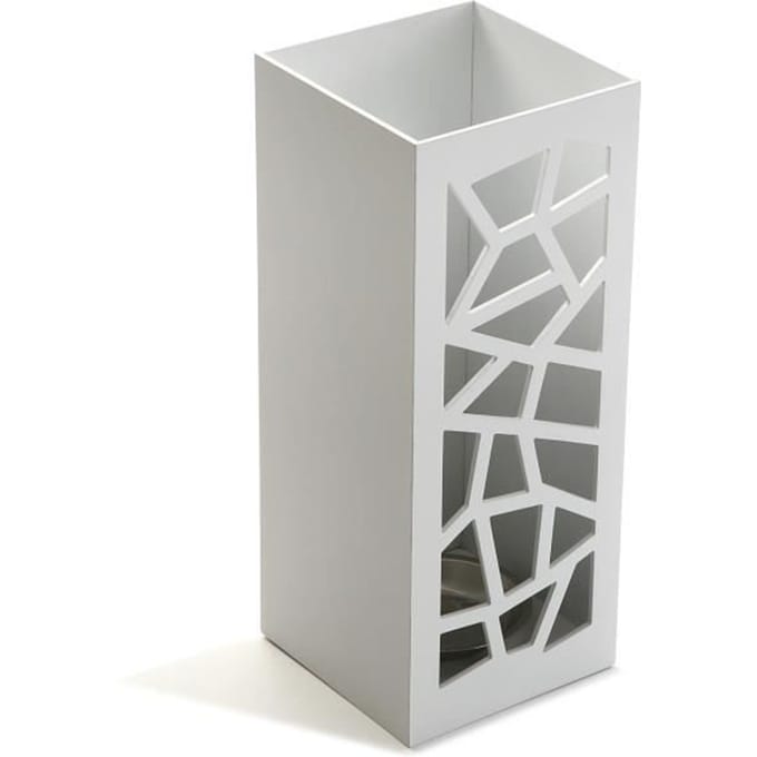 Porte-parapluie - Versa - Geometric - Bois MDF - Blanc - 48,5 x 22 x 22 cm blanc