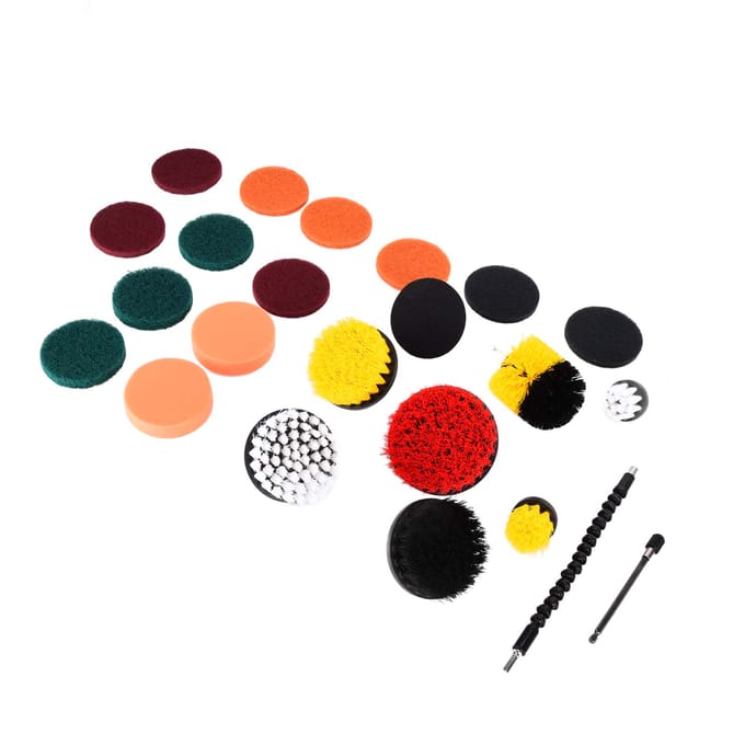 24 Stuks Power Scrubber Borstels Elektrisch Plastic PP Boor Schrobborstel Boorbevestiging voor black