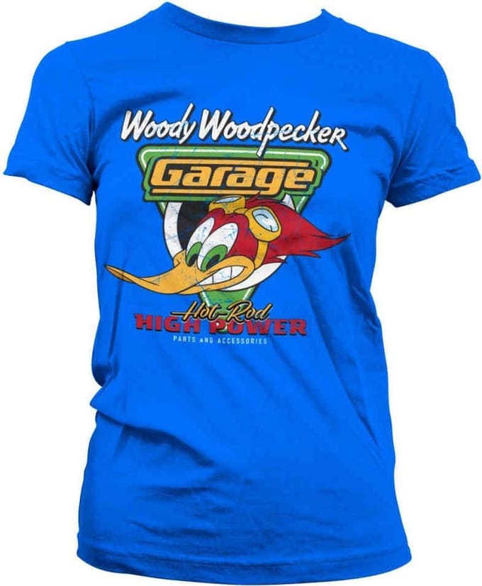 Woody Woodpecker Dames Tshirt -S- Garage Blauw