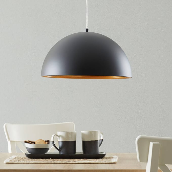 Fabas Luce Tweekleurige hanglamp Dingle zwart-goud