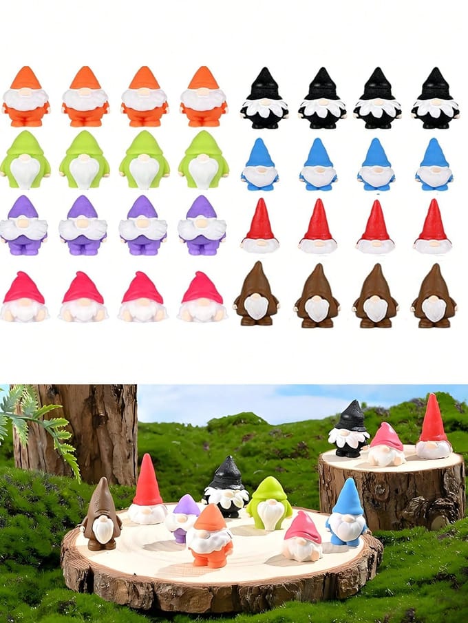 10 stuks Mini Kabouter Beeldjes Sieraden Willekeurige Kleur Schattige Fee Miniature Kabouter Beeldjes Voor Tuin white