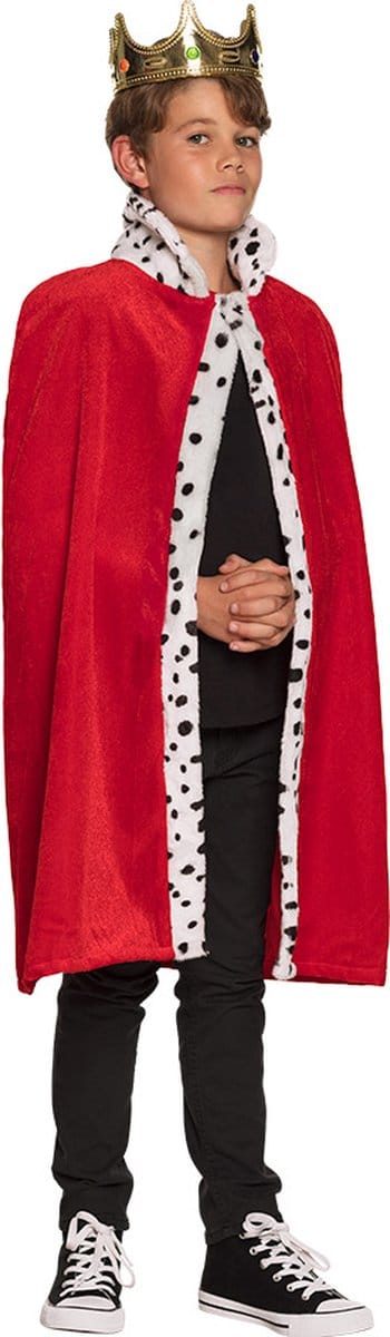 Boland - Mantel koning kind deluxe rood - Kinderen - Koning - Prinsen en Prinsessen- Middeleeuwen