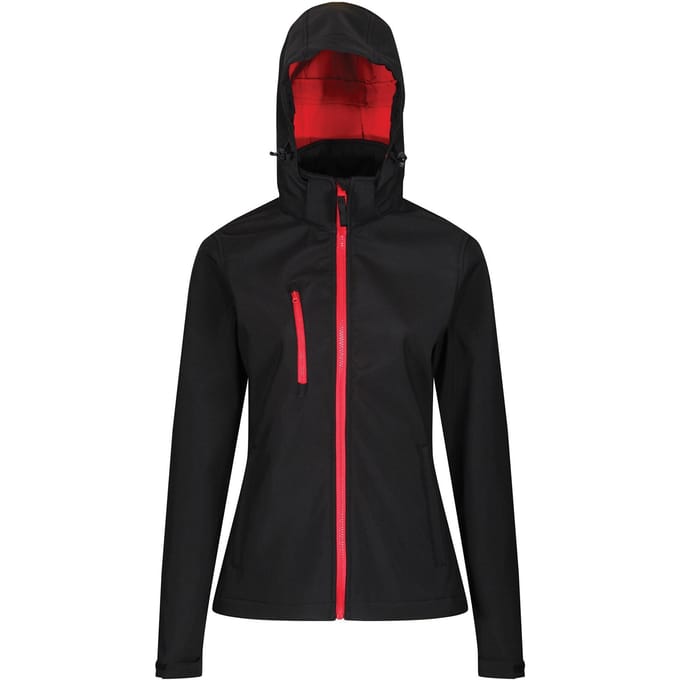 Regatta Dames/dames Venturer 3-lagige Membraan Soft Shell Jacket (Zwart/Rood)