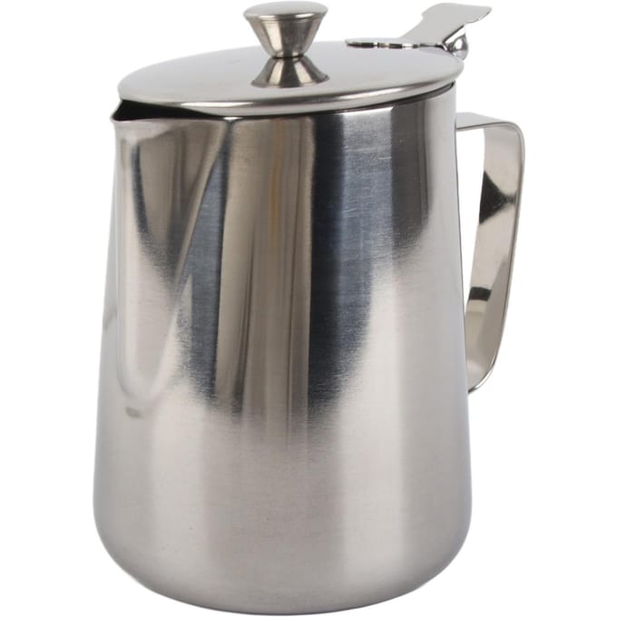 Tasse à café en acier inoxydable, pichet à mousse de lait avec couvercle pour latte 1000ML