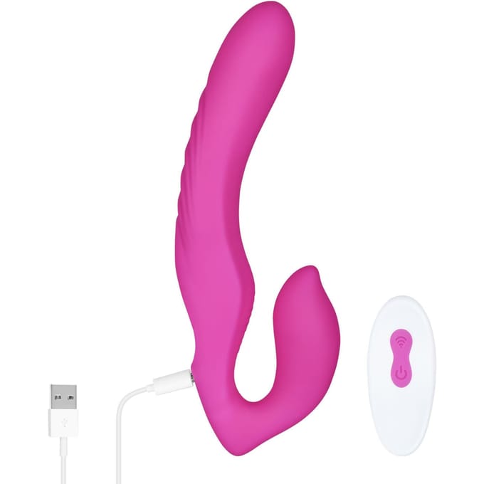 Strapless Strap-On Remote Double Dipper
