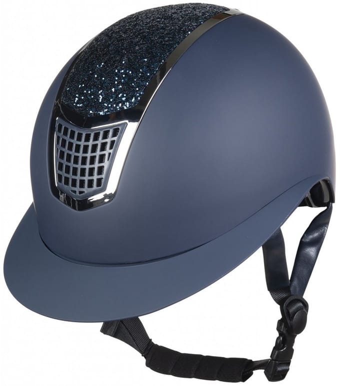 Veiligheidscap rijhelm Glamour Shield donkerblauw maat 56 - 58cm (M)