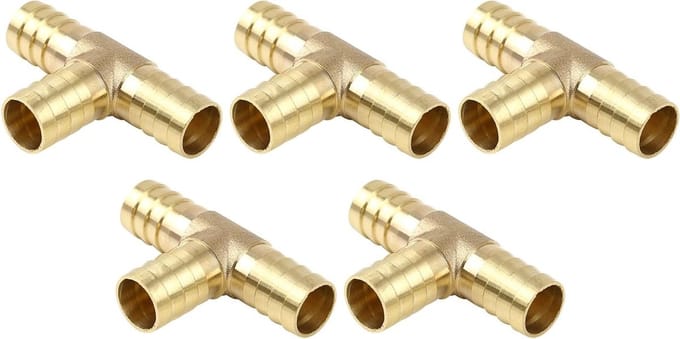 Solidchoice - 5 Stuks Messing Slangfittingen 16mm T-vormig
