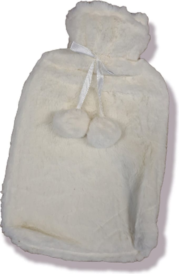 Warmwater kruik Wit 2l, fluffy, energie besparend kindercrea