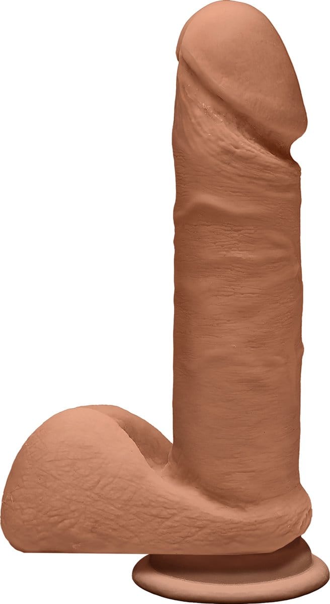Doc Johnson Perfect D - Realistische ULTRASKYN Dildo met ballen - 18 cm tan