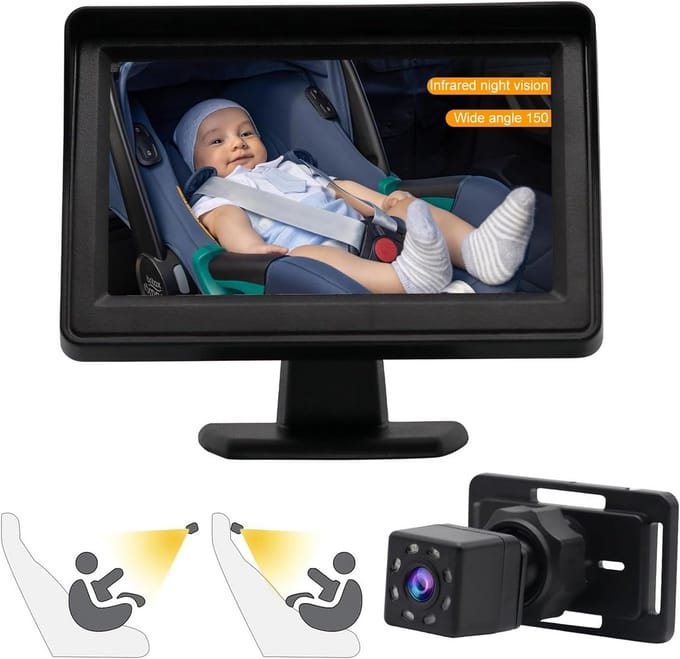 Babyfoon Camera met 4,3 Inch Scherm en Nachtzicht