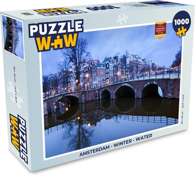 Puzzel Amsterdam - Winter - Water - Legpuzzel - Puzzel 1000 stukjes volwassenen