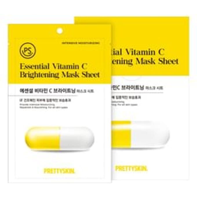 Pretty skin - Essential Vitamin C Brightening Mask Sheet Set 2025 Version - 25ml x 10 sheets