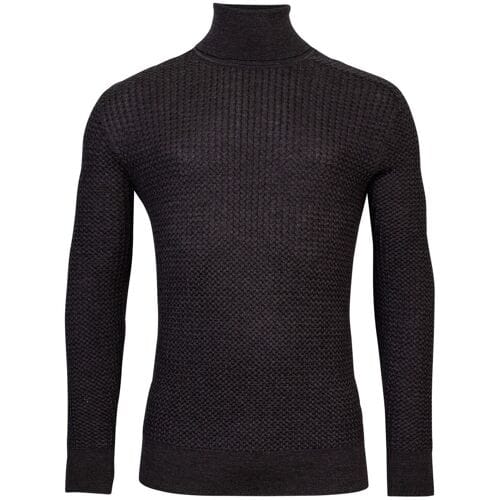 Thomas Maine Trui Merino Col Allover Structure Knit Antraciet / male