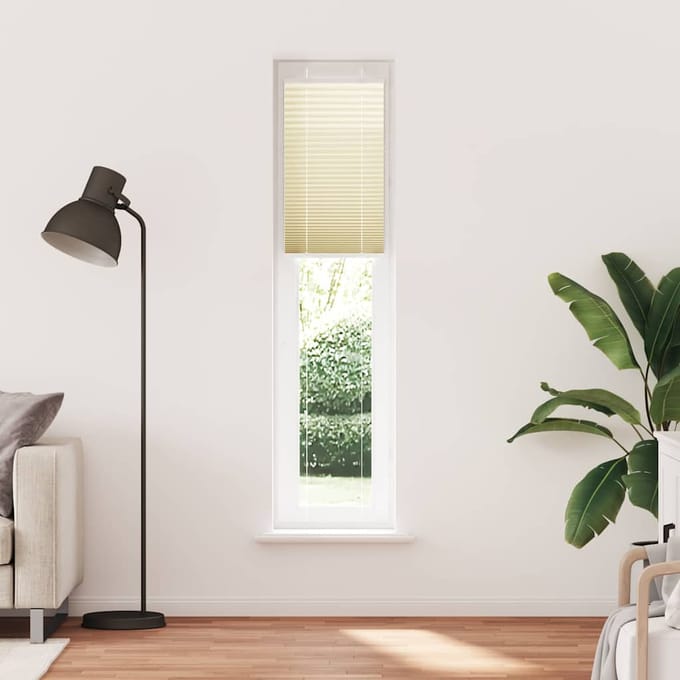 vidaXL - Plissé - rolgordijn - 45x200 - cm - stofbreedte - 44,4 - cm - polyester - crème