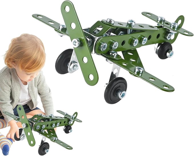 Metalen Bouwset - Constructie Speelgoed - Educatief Spelen - Bevordert Creativiteit - 17 x 14 x 5 cm - Metaal