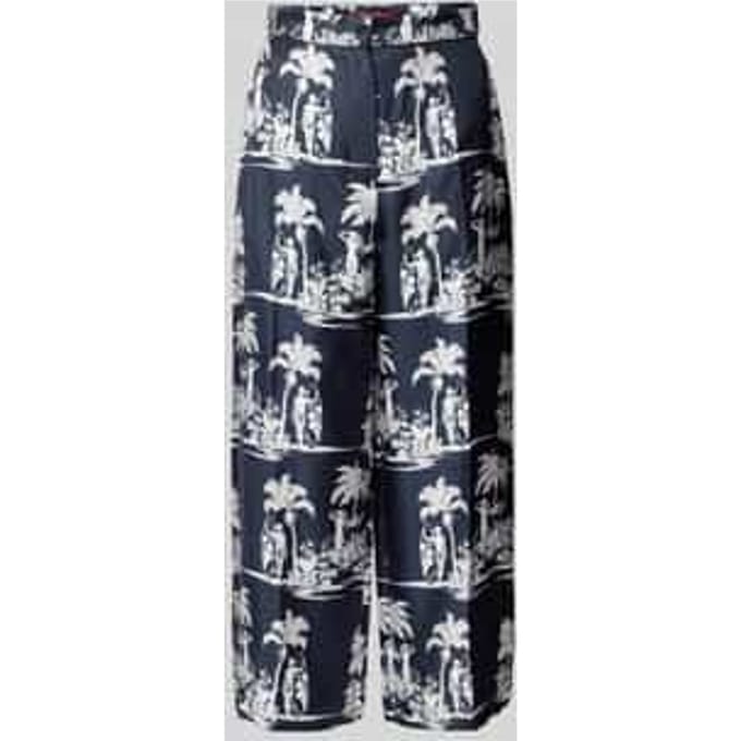 Straight leg stoffen broek met persplooien, model 'PAGLIE'