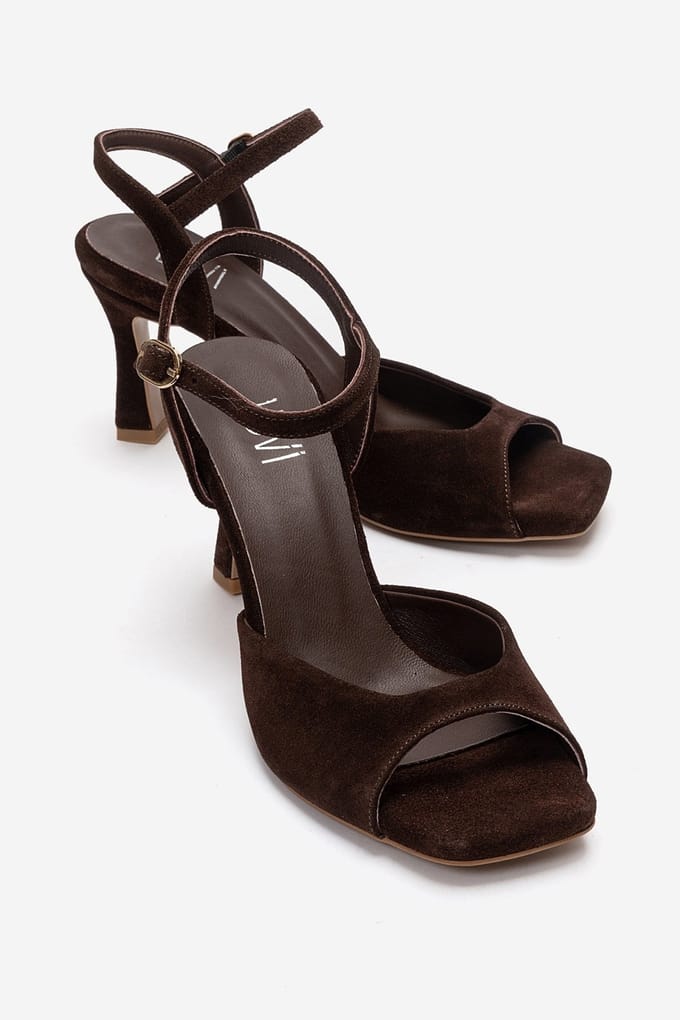 Elvia Leren Stiletto Enkelband Sandaal (Dames)