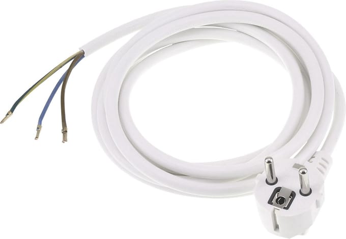 Q-Link aansluitsnoer - randaarde - 2500W - 3 x 1.0 mmÂ² - 2.5 m - wit