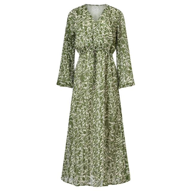 Smashed Lemon Abstracte jurk in army en sand |