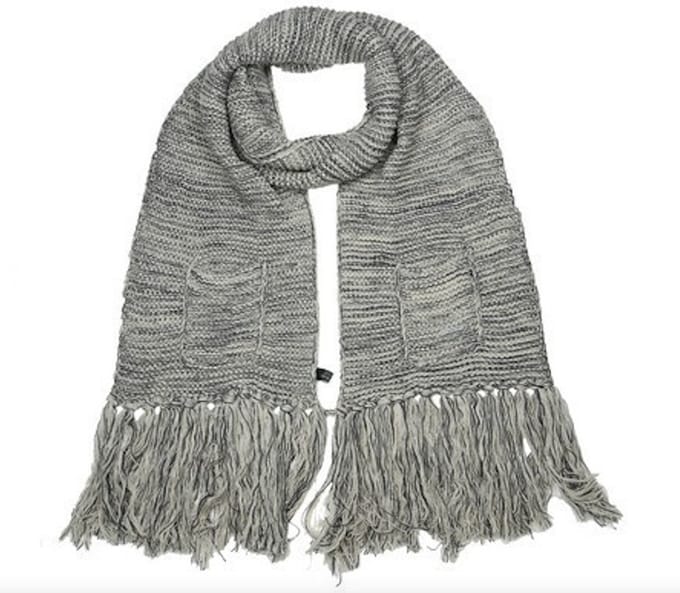 Winter sjaal met Zakken - Donkerblauw/Crème
