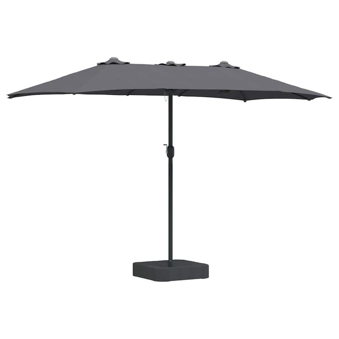 vidaXL - Tuinparasol - 385 - x - 209 - x - 244 - cm - Polyester - en - Staal - Antraciet