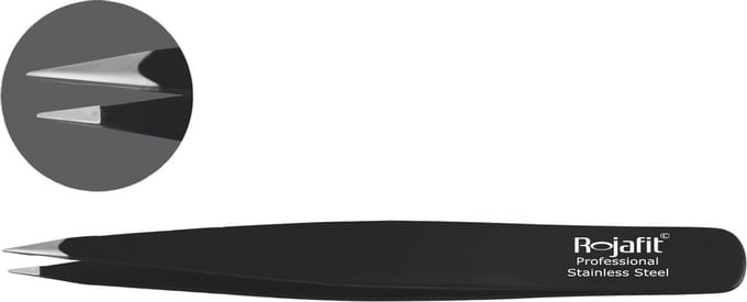 Rojafit Professionele Pincet Puntig 9,5 cm-Pointed Black