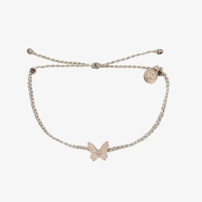 Pura Vida - BUTTERFLY IN FLIGHT CHAR- Grijs - Rosé- Armband