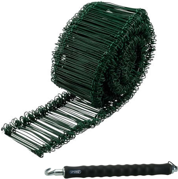 3000 Drilbinders - Snelstropper - 100mm Groen + 1x Snelstropper PRO Handtrekker - Binddraad - SPERO