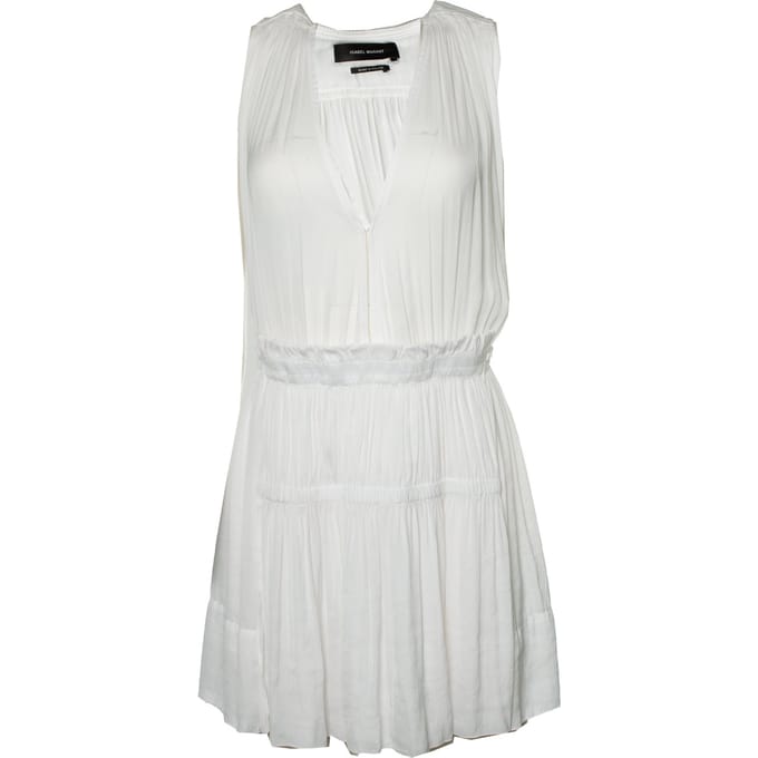 Isabel Marant, Witte transparante jurk met ruffles