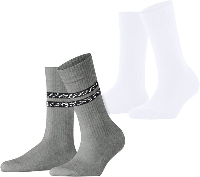 Esprit Memphis Rib 2-Pack gedessineerd katoen multipack sokken dames veelkleurig - maat 35-38