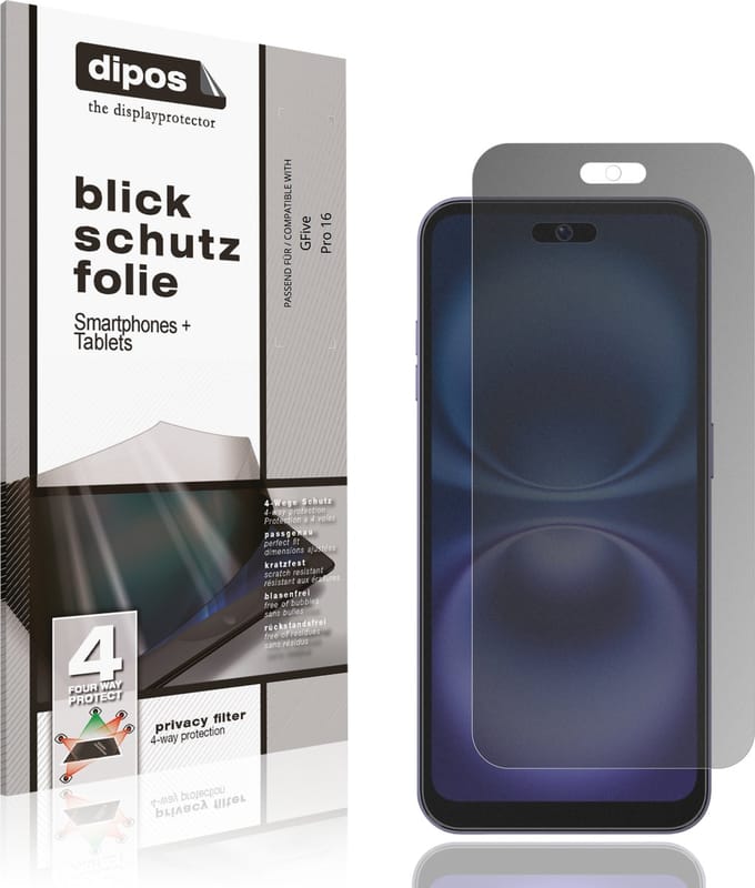dipos – Matte Privacy Screenprotector geschikt voor GFive Pro 16 | Anti-Spy Beschermfolie