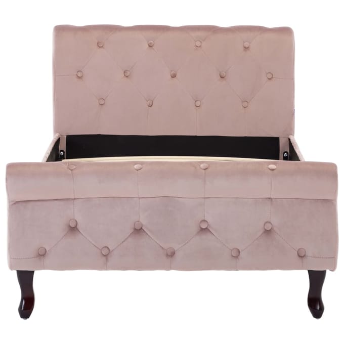 vidaXL - Bedframe - fluweel - roze - 90x200 - cm