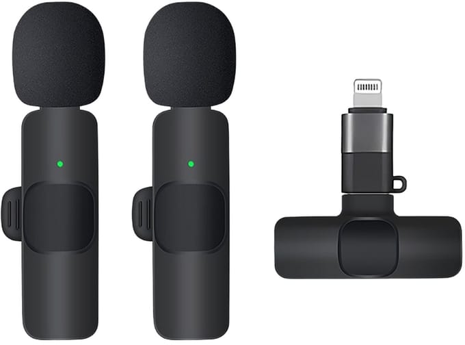 FivesquareDraadloze Lavalier Microfoon voor Smartphone – Plug & Play, Noise Reduction, Ideaal voor Vlog & Content Creatie