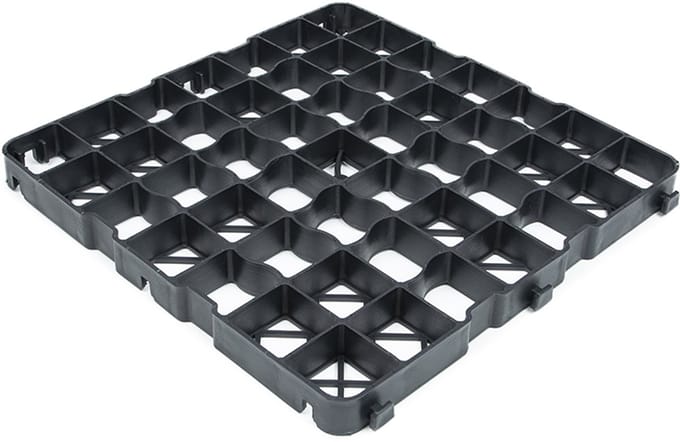 Rubbermagazijn - Grindmatten - 4 stuks - Per m² - Zwart - 50x50cm - Dikte 3 cm- splitmatten - splitmatten