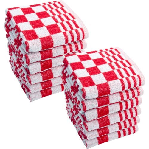 Byrklund Keukendoek Clean & Fresh Rood - Set van 12 - 100% Katoen - 50x50 cm