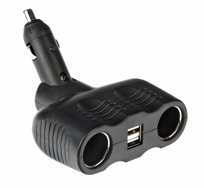 4- weg aanstekerdoos 2x 12/ 24 Volt