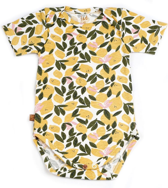 Frogs and Dogs - kraamcadeau / baby - Lemon - romper - maat 74