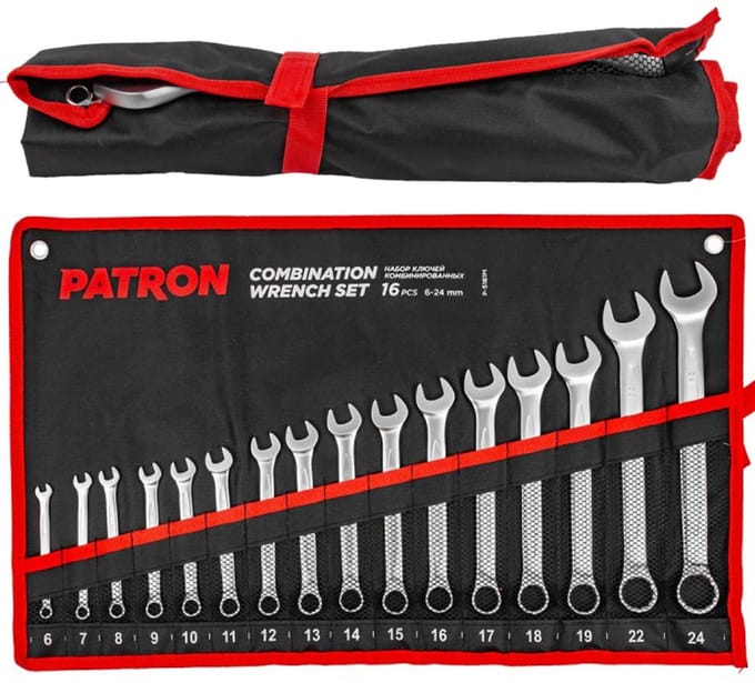 Patron - Zestaw Kluczy - 6-24 mm - 14 Elementów - Chrom-Vanadium