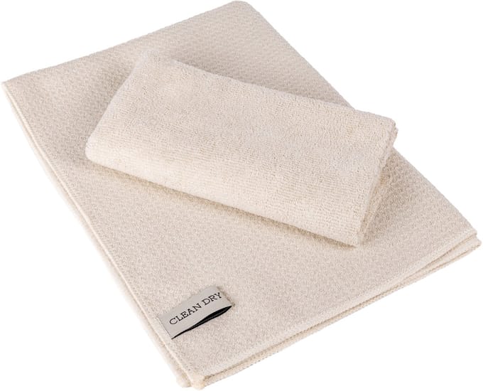Clean Dry streeploos schoonmaakdoeken set beige