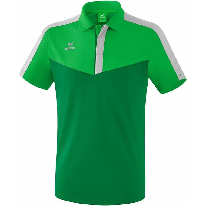 Erima Squad Polo Heren - Silver Grey / Smaragd / Fern Green | Maat: S